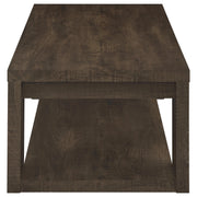 Pavone Open-Shelf Coffee and End Table Set - Dark Rustic Mango 2-Piece Set