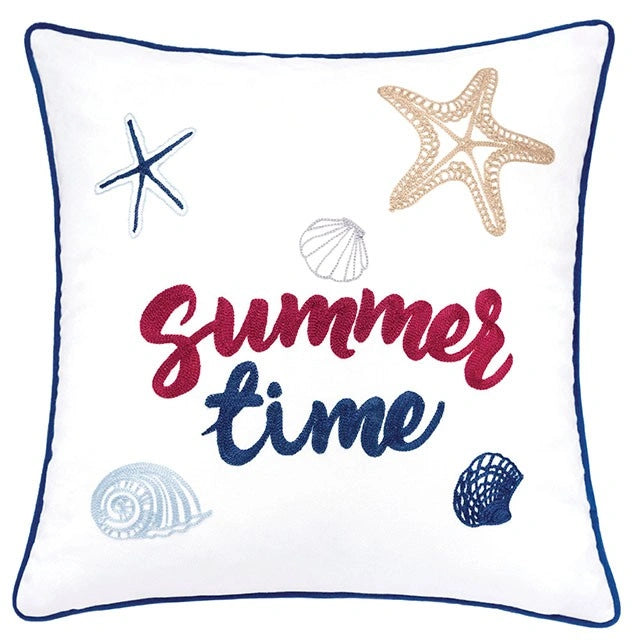 Emmie White Almohada de 20" x 20", Verano