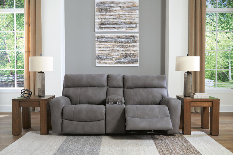 Next-Gen DuraPella Power Reclining Sectional Loveseat with Console