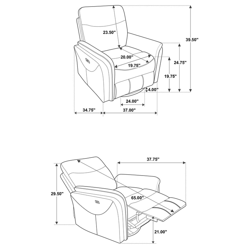 Sillón reclinable giratorio y planeador Adler Power