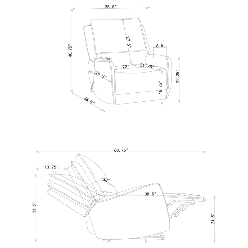 Sillón reclinable eléctrico doble Sylmar