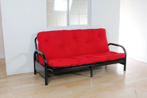 Colchón futón completo Nabila rojo y negro, 15 cm de alto