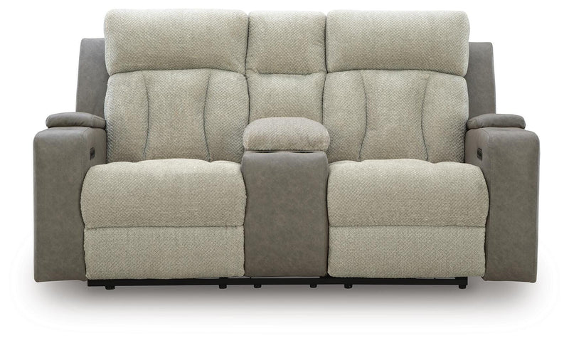 Sofá biplaza reclinable eléctrico WhipLash con consola