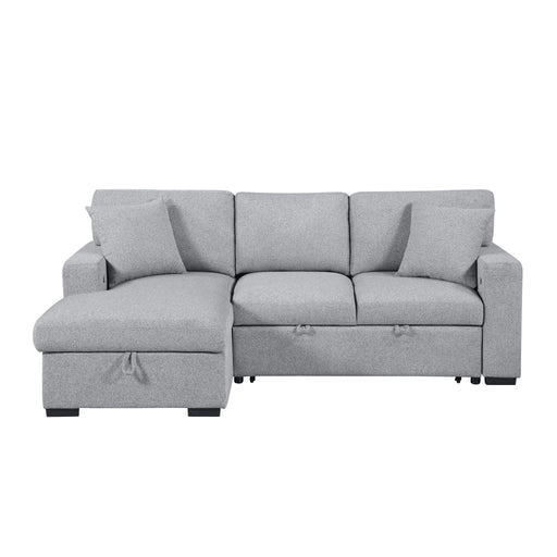Pompano sectional With Left Chaise, Pull-out Bed, Hidden Storages And Shelves, Charging Ports