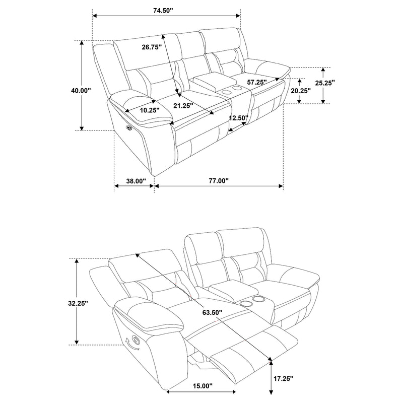 Sofá biplaza reclinable planeador Greer