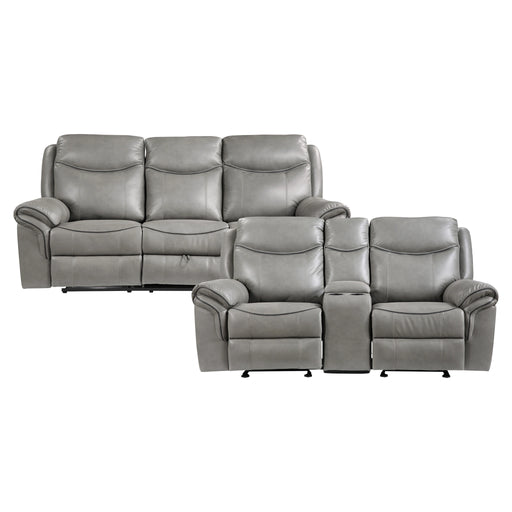 Aram 2pc Set: Sofa, Love (8206GRY)