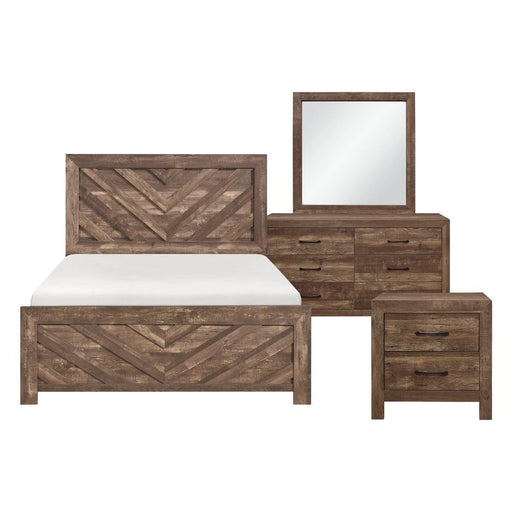 Corbin Juego de cama Queen de 4 y 5 piezas en marrón y gris