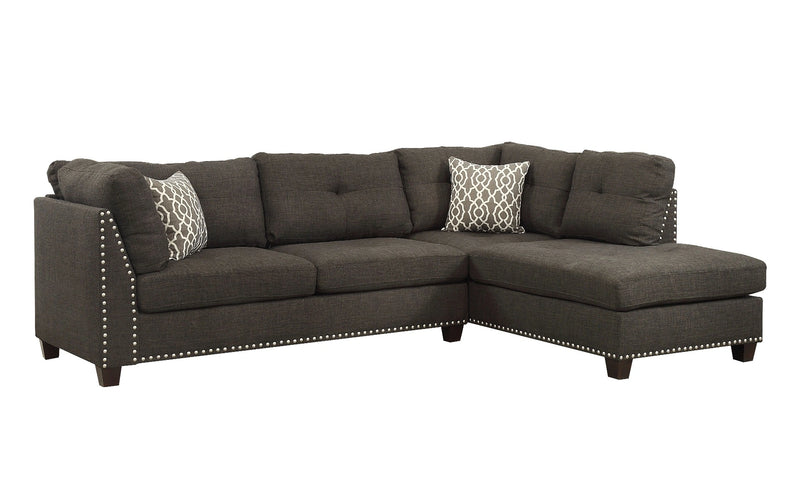 Sectional Sofa & Ottoman w/2 Pillows