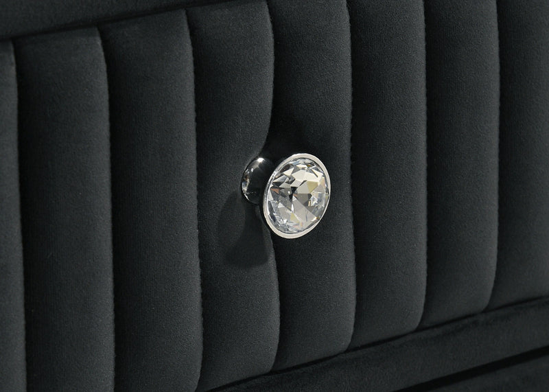 Ravenne Velvet Upholstered LED Nightstand