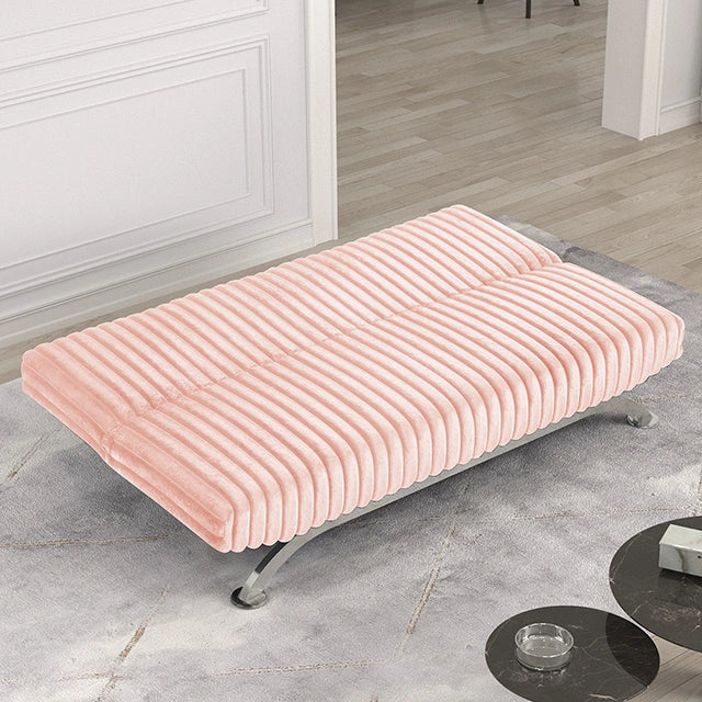 Villeneuve Sofá Cama Futón Negro, Rosa y Gris