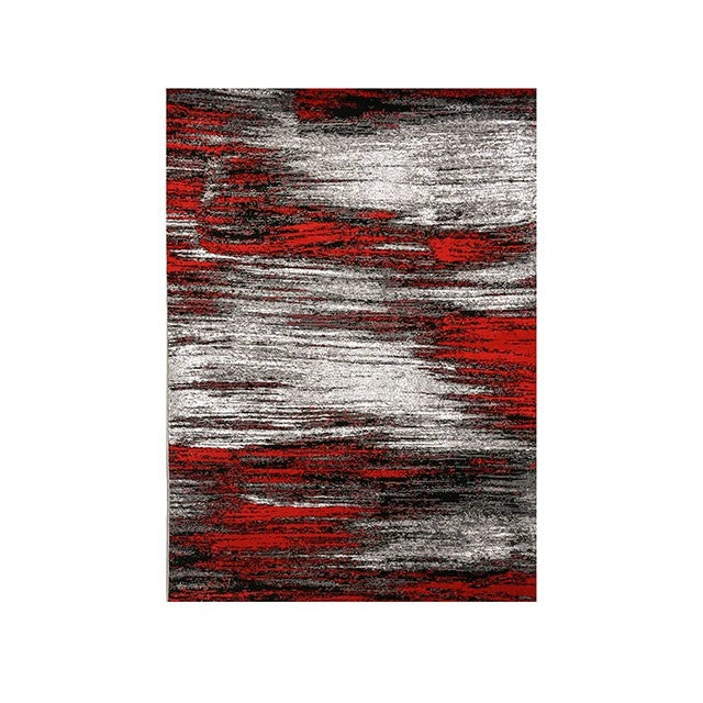 Alfombra de área Sivas Gris/Roja de 2,4 m x 3 m