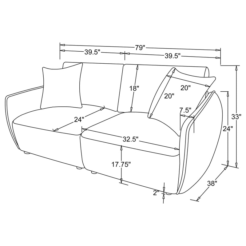 Elysia Fabric Upholstered Modular Loveseat