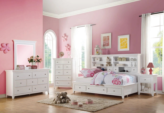 Cama de día Lacey blanca (tamaño doble)
