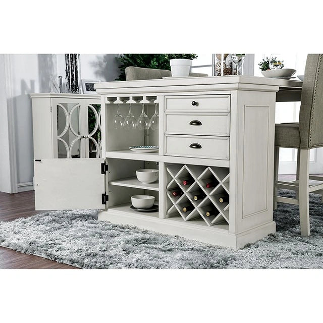 Mesa de altura de mostrador Sutton blanco antiguo