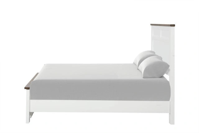 Cama Pinetop individual y matrimonial, blanca y azul
