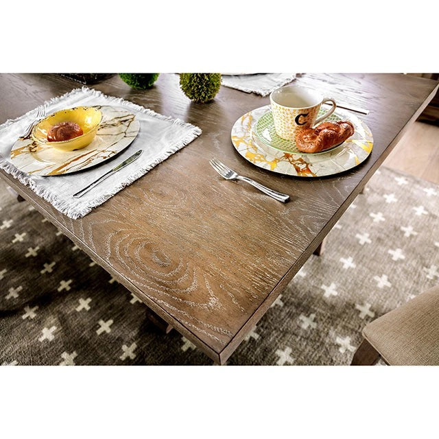 Mesa de comedor rústica Patience en tono natural