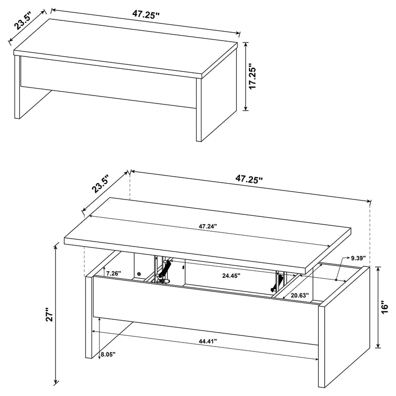 Mesa de centro elevable Canoga
