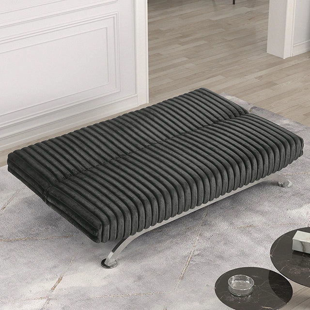 Villeneuve Sofá Cama Futón Negro, Rosa y Gris
