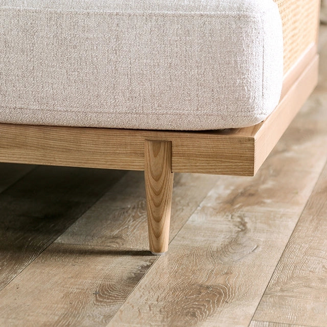 Sofá ALESUND, beige/roble claro, natural y marrón