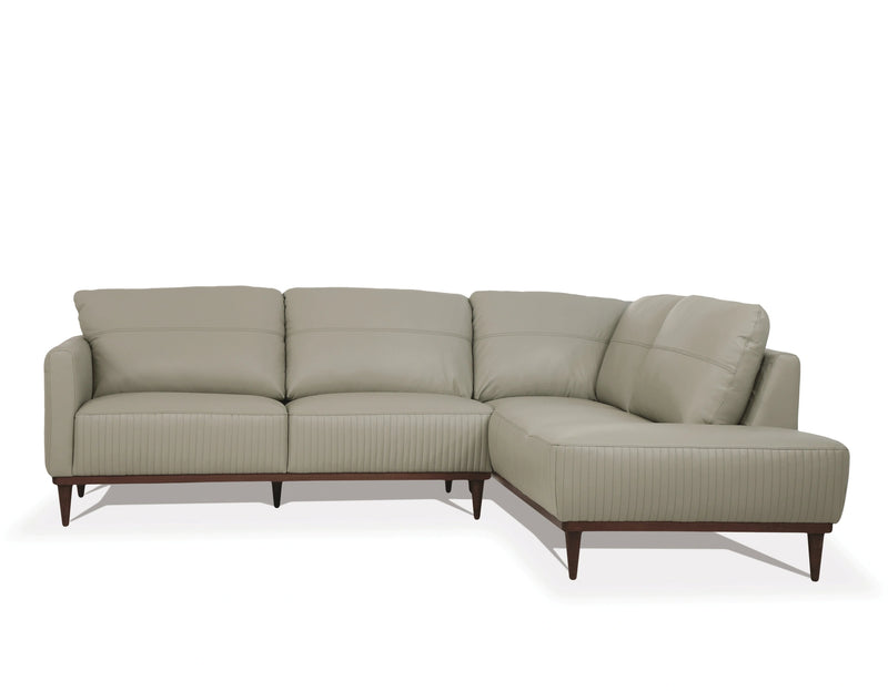 Sofá seccional de cuero verde Tampa Airy