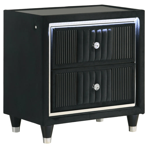Ravenne Velvet Upholstered LED Nightstand
