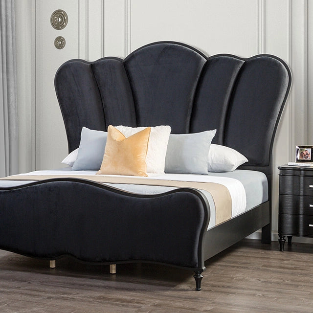 Cama Melodi Parc E.King y Queen Negra y Plateada