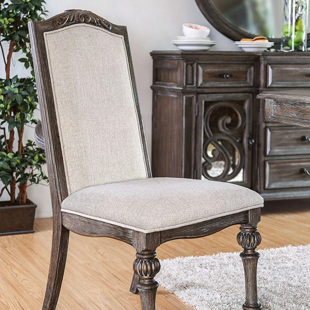 Silla lateral ARCADIA rústica tono natural/marfil (2/caja)