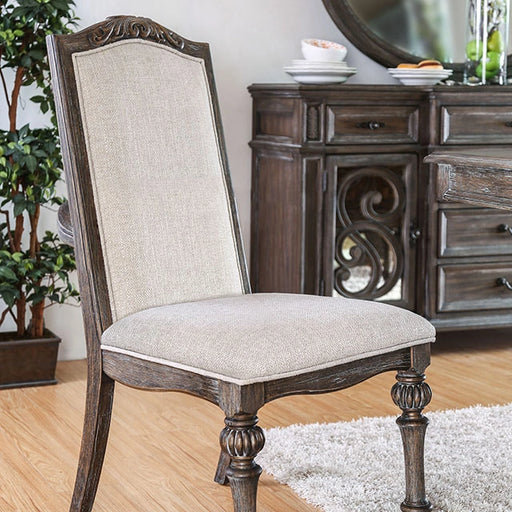 Silla lateral ARCADIA rústica tono natural/marfil (2/caja)