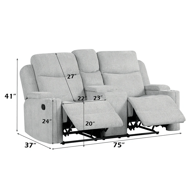 Motion Loveseat w/Console & Storage Arm