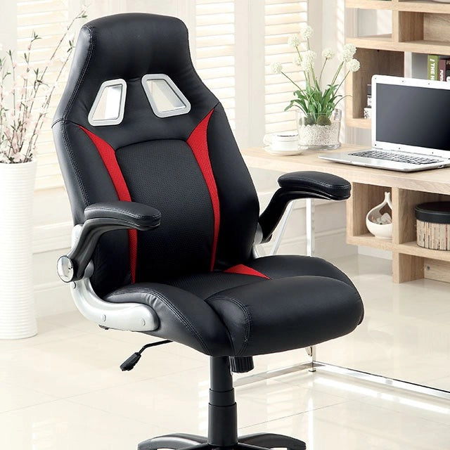 Silla de oficina Argon negra/plateada/roja
