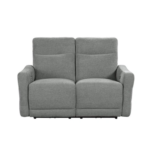 Seccional reclinable doble Edition Power Lay Flat en gris paloma 9804DV-2PWH
