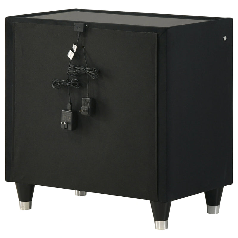Ravenne Velvet Upholstered LED Nightstand