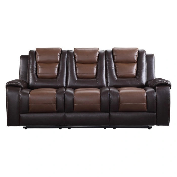 9470BR-3 - Sofá reclinable doble con portavasos central abatible