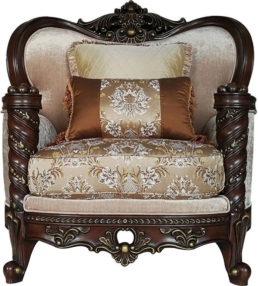 Acme Furniture Devayne Chair with 2 Pillows in Dark Walnut 50687