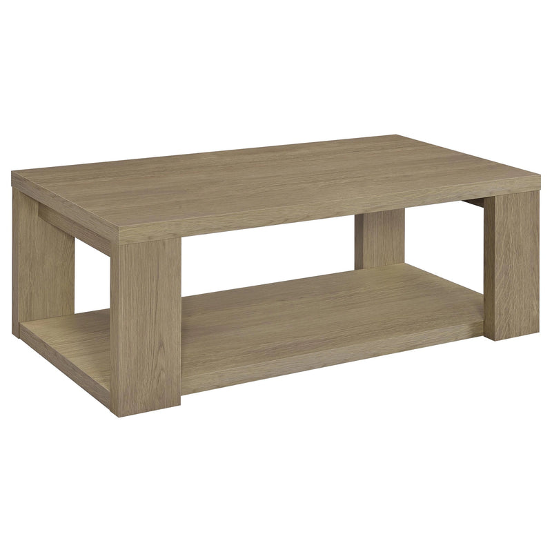 Pavone Open-Shelf Coffee and End Table Set - Latte 2-Piece Set