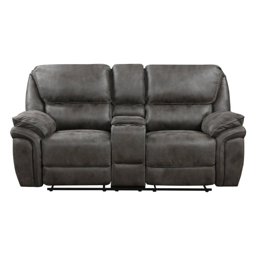 8517GRY-2 - Sofá biplaza reclinable doble con consola central
