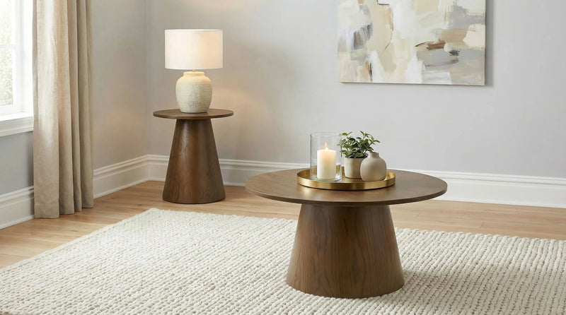 Franklin Round Pedestal End Table