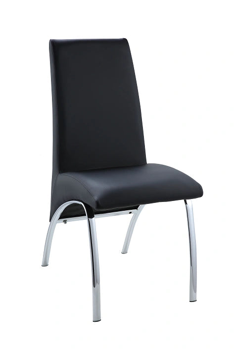 Silla Pervis de poliuretano negro y cromo