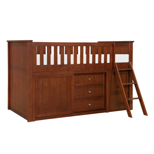 Litera baja Rowe con librería y cómoda