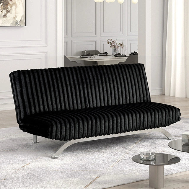 Villeneuve Sofá Cama Futón Negro, Rosa y Gris