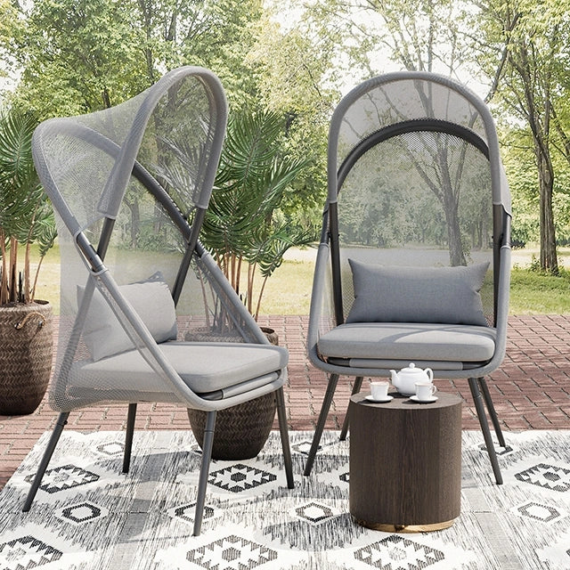 Silla plegable Alverta gris y negra (2/caja)