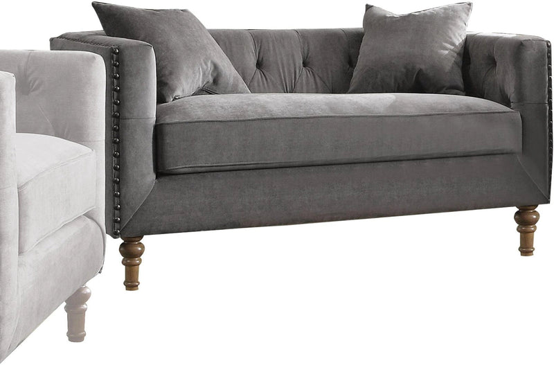 Sofá de dos plazas Acme Furniture Sidonia en terciopelo gris 53581