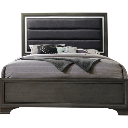 Cama Carine II Queen de Acme Furniture con panel en gris 26260Q