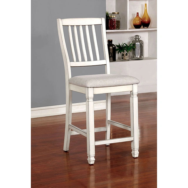 Silla Kaliyah Antik Blanco Altura de Mostrador (2/CTN)