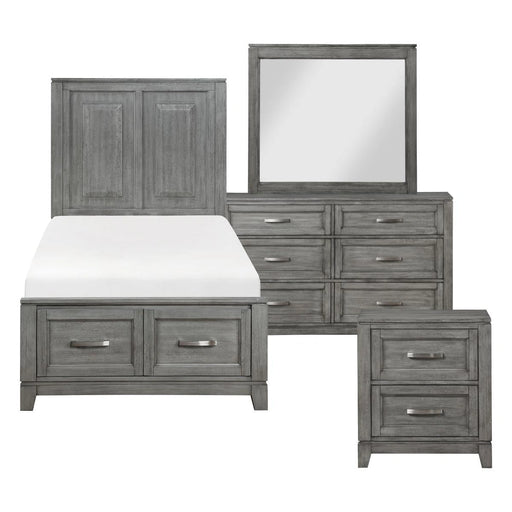 Garretson 4 & 5 Piece Bed Set Gray & White