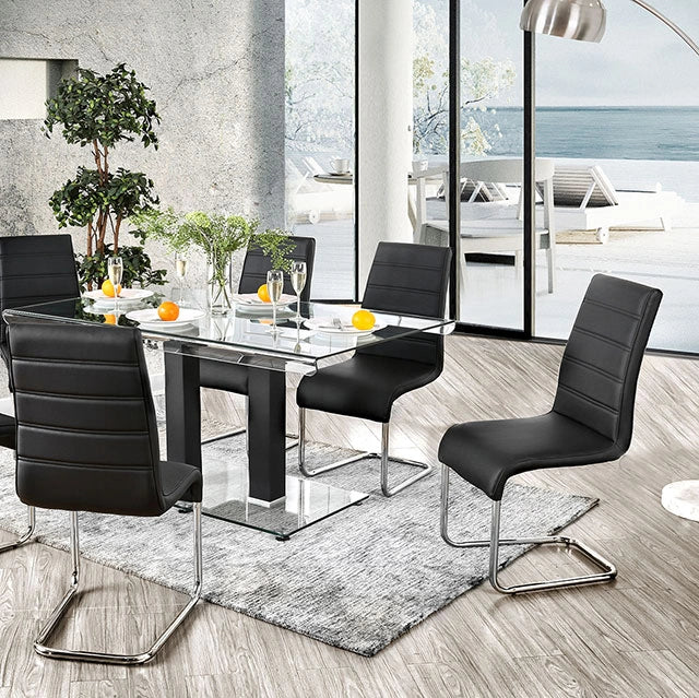 Mesa de comedor Richfield negra/cromada