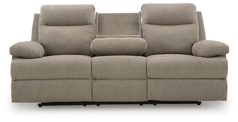 Sofá reclinable de desplazamiento lateral con mesa abatible