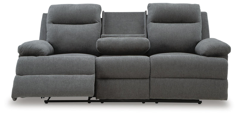 Sofá reclinable de desplazamiento lateral con mesa abatible