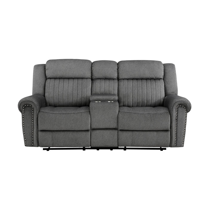 9204CC-2 - كنبة بمقعدين للاسترخاء مع كونسول وسطي
