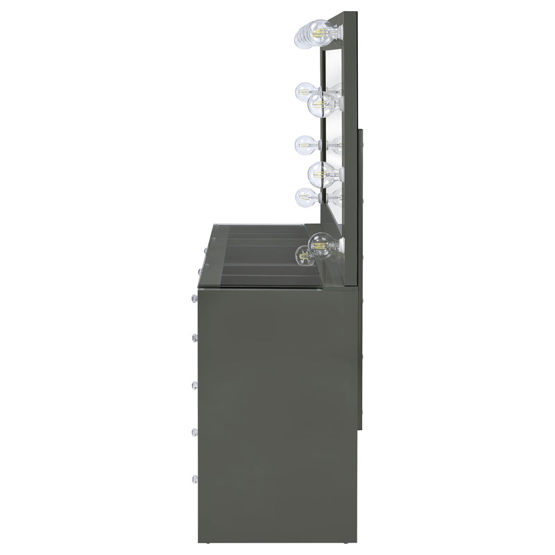 Tocador de maquillaje Acena con espejo LED